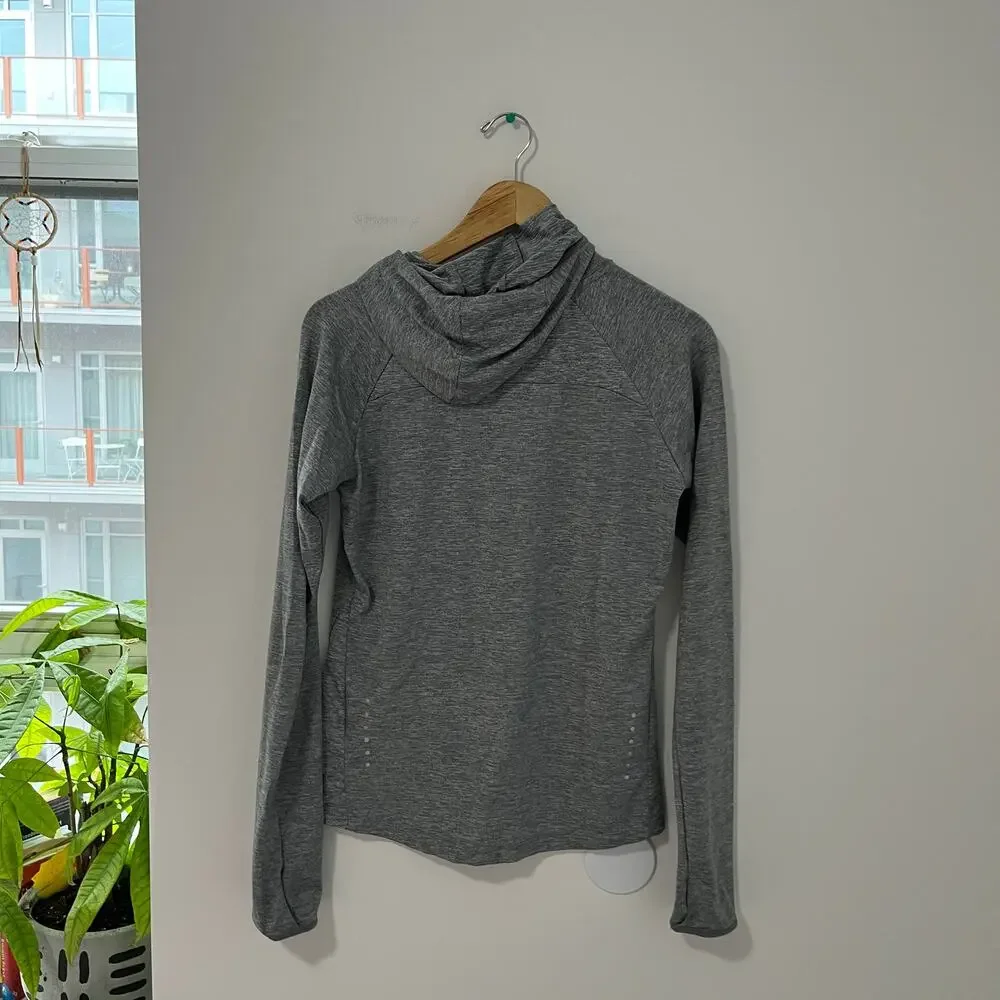 Nike Gray Funnel Neck Hoodie Sweatshirt Size Small